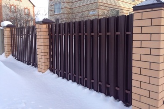 Забор из евроштакетника в шахматном порядке 30 метров фото в Электроуглях